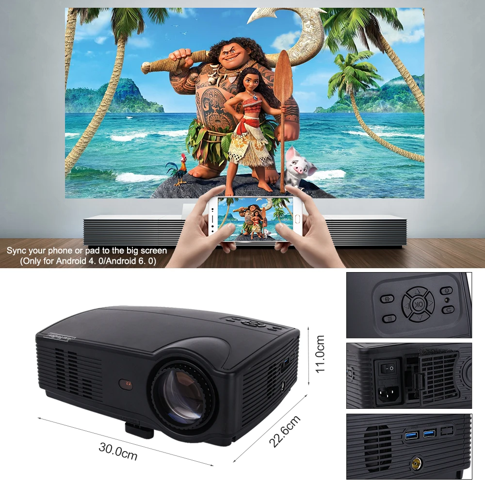 Touyinger Everycom X9 светодиодный HD проектор 3500 люмен Beamer 1280*800 lcd tv Full HD 4K видео домашний кинотеатр мультимедиа HDMI/VGA/AV
