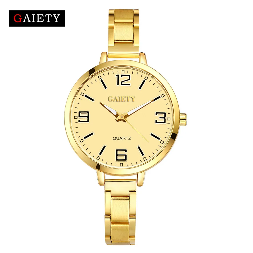 GAIETY Роскошные Брендовые женские часы из розового золота, модные часы из нержавеющей стали с ремешком, аналоговые кварцевые мужские наручные часы, reloj# N03