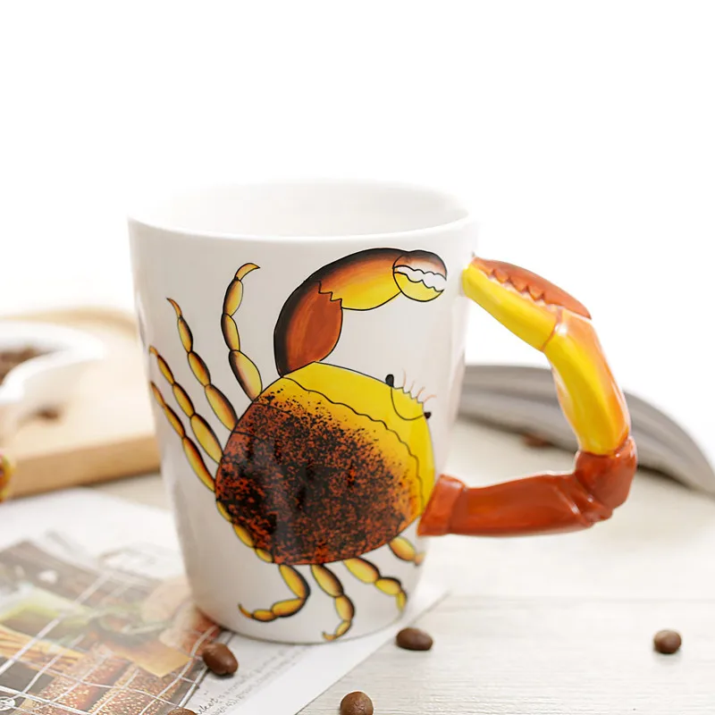 3D керамические кофейные кружки мультфильм Милая морская лошадь Осьминог Омар