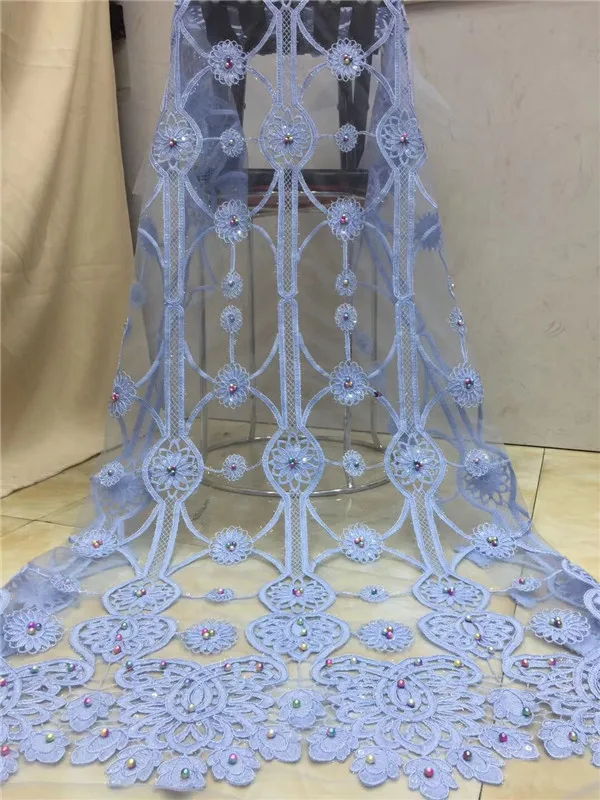 Французская кружевная ткань с бусинами и блестками африканская фатиновая