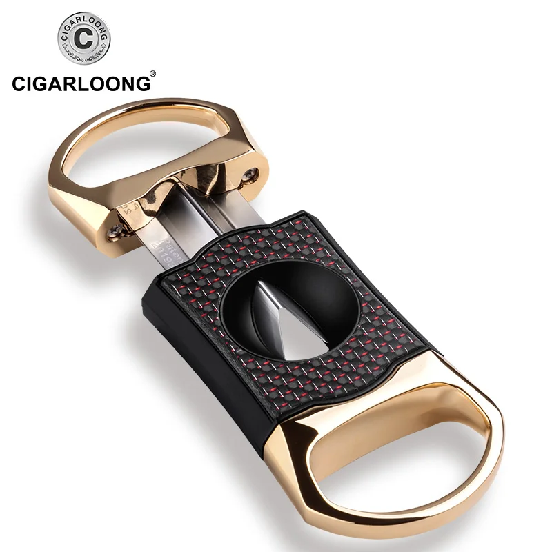 

CIGARLOONG Luxury Gadgets Portable Stainless Steel Metal Cigar Cutter Three Color For Choose V Cigar Cutter CLE-30008
