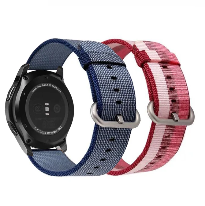 Ремешок для часов Huawei GT/Honor Magic 22 мм нейлоновый браслет Samsung Galaxy 46 SM-R800 Gear S3/Huami Amazfit |