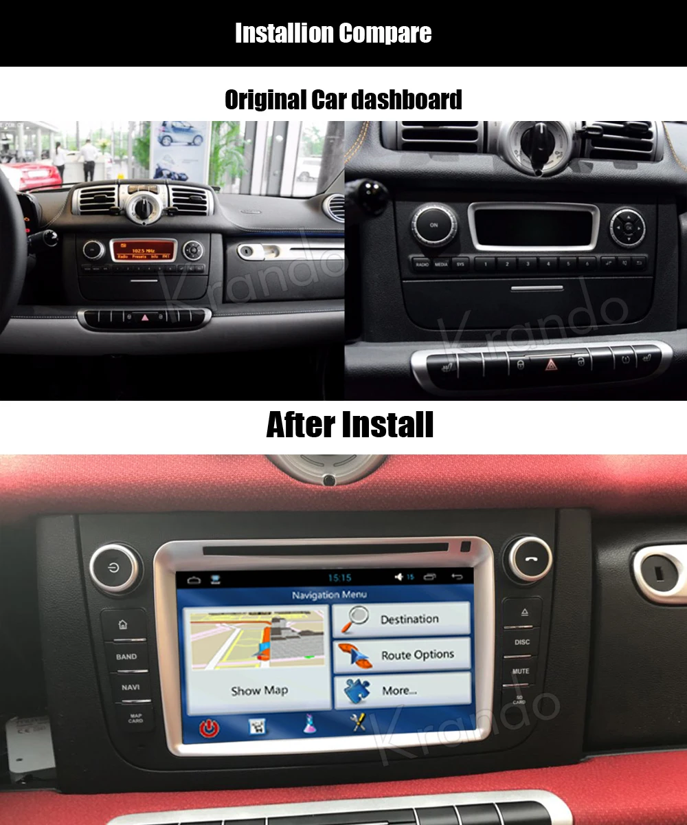 Автомагнитола Krando Android 9 0 для benz smart fortwo 2010 2011 2012 2013 2014 мультимедийная система gps