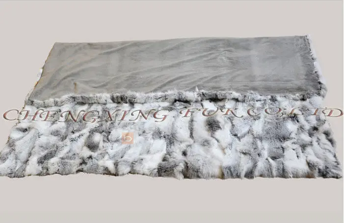 CX-D-11B-X 218X218cm Оптовая Продажа Модный лоскутный коврик из натурального кроличьего