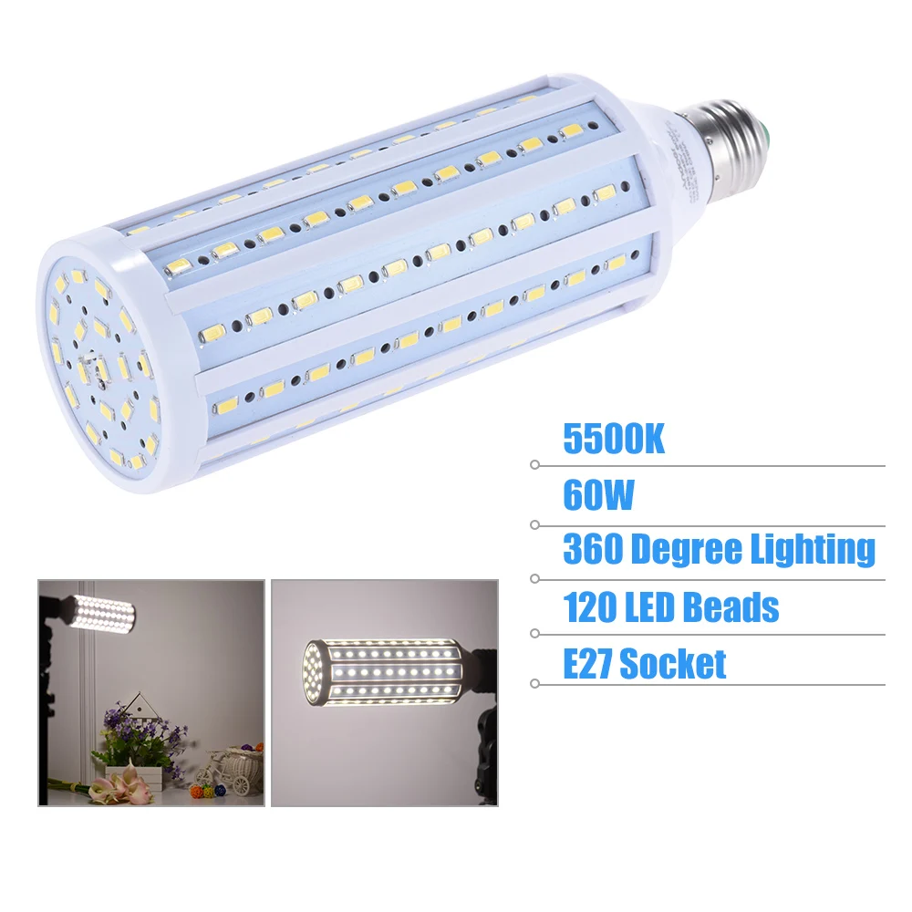 Andoer фото студия лампочка фотографии 5500K 60W 120 бусины светодиодное видео свет