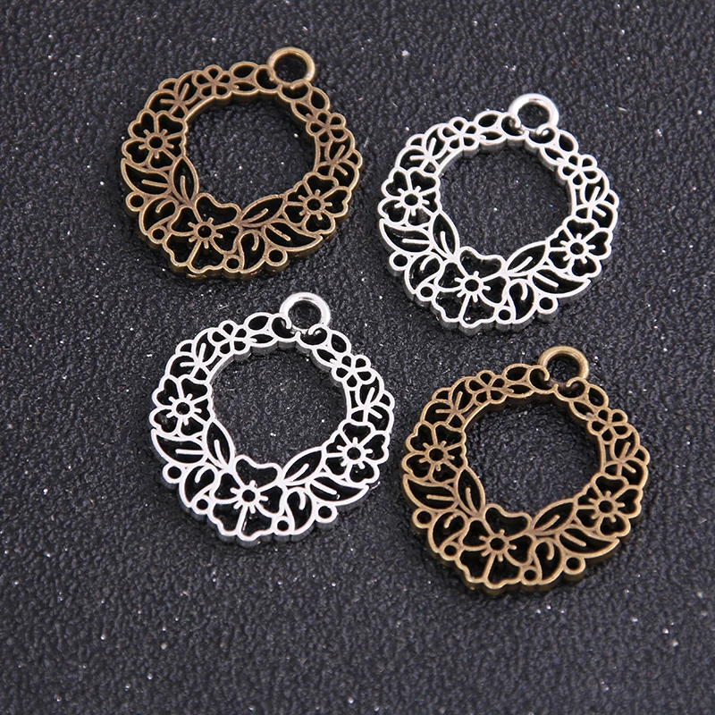 6 шт. ажурные круглые подвески в виде цветов 26 х30 мм | Украшения и аксессуары