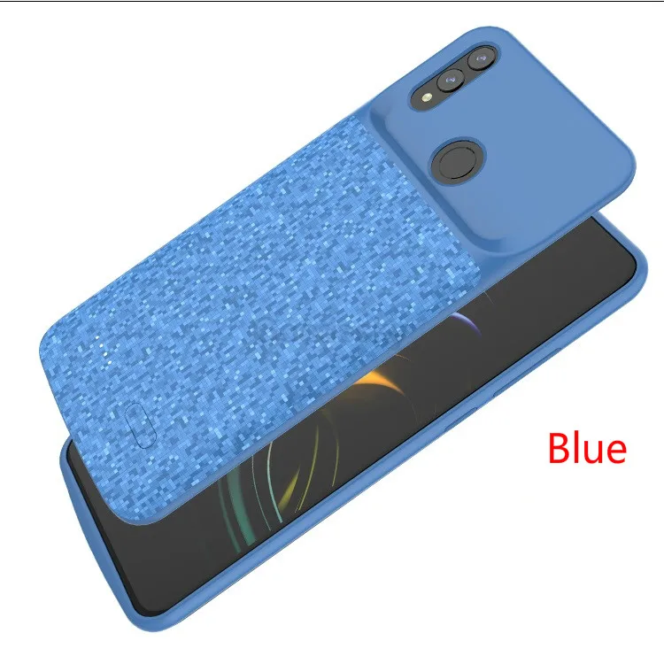 Blue NENG силиконовый чехол для зарядного устройства для huawei Honor 8X Silm power Bank чехол для Зарядки Задняя Крышка внешний блок питания чехол s - Цвет: Blue