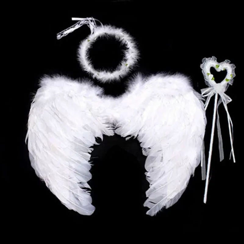 

Cute Children Girls Princess Feather Angel Wings Headband Magic Wand Cosplay Costume Accessories Christmas