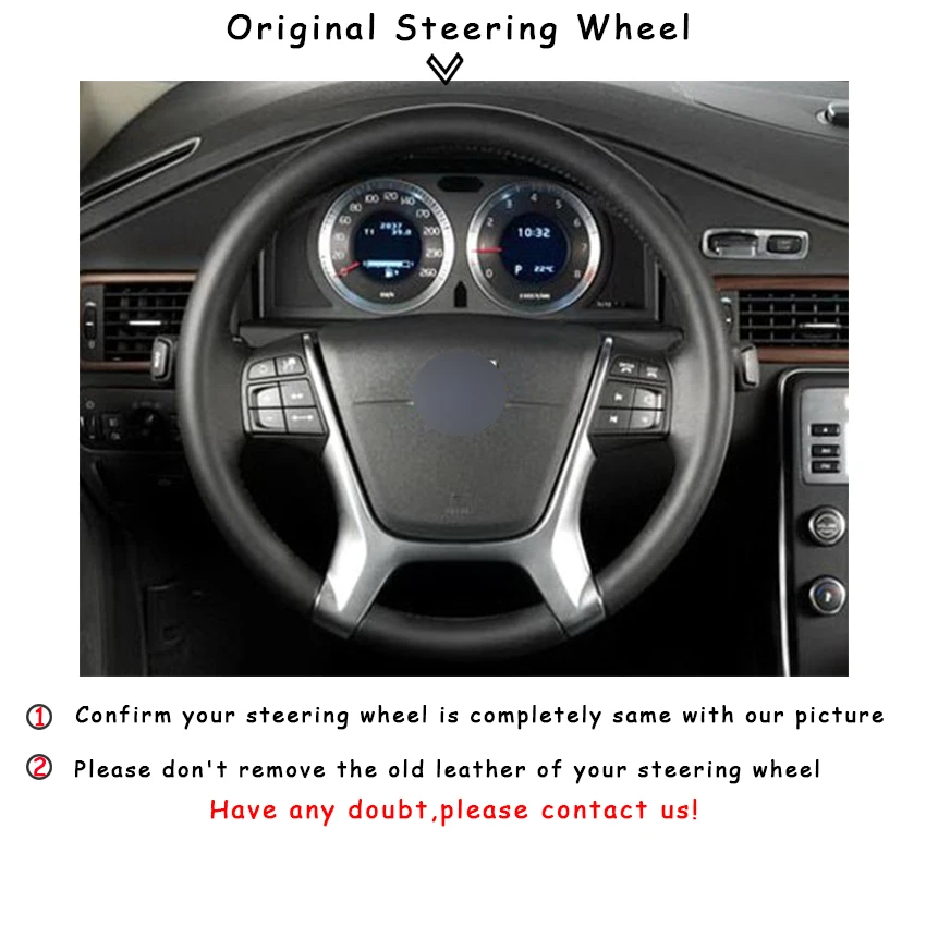 Beige Natural Leather Car Steering Wheel Cover for Volvo S80 2010 XC60 2010-2013 XC70 2011 | Автомобили и мотоциклы