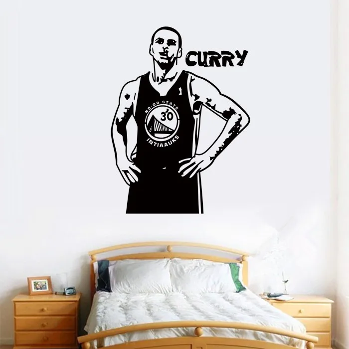 

Free shipping diy wallpaper Basketball superstar Stephen Curry wall stickers Home Decoration sticker for kids room