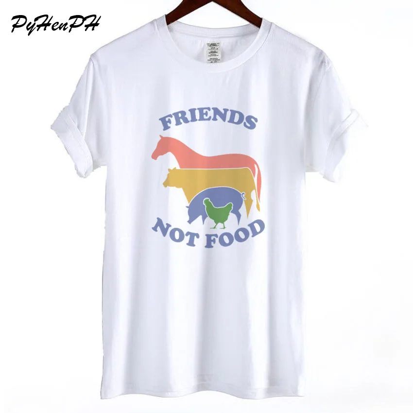 Женская футболка с коротким рукавом Harajuku Friends Not Food забавные вегетарианские