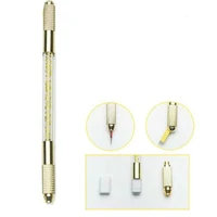 semi permanent double crystal embroidered pencil handmade fog pen blade round needle knife hand tattoo embroidery tools sale