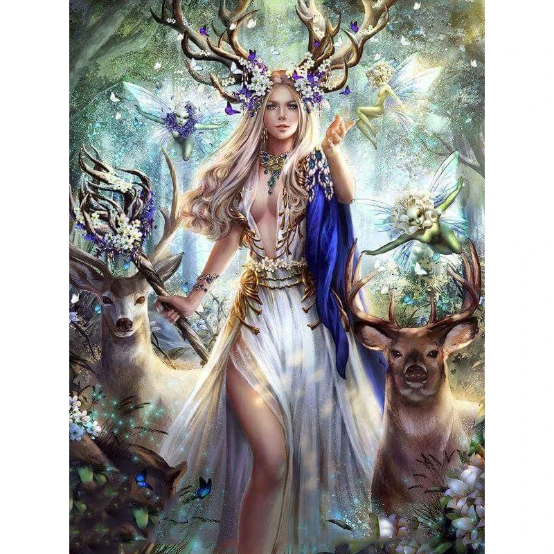 

Full Square/round Drill 5D DIY Diamond Painting "beauty elf & deer" 3D Embroidery set Cross Stitch Mosaic Decor gift WG111