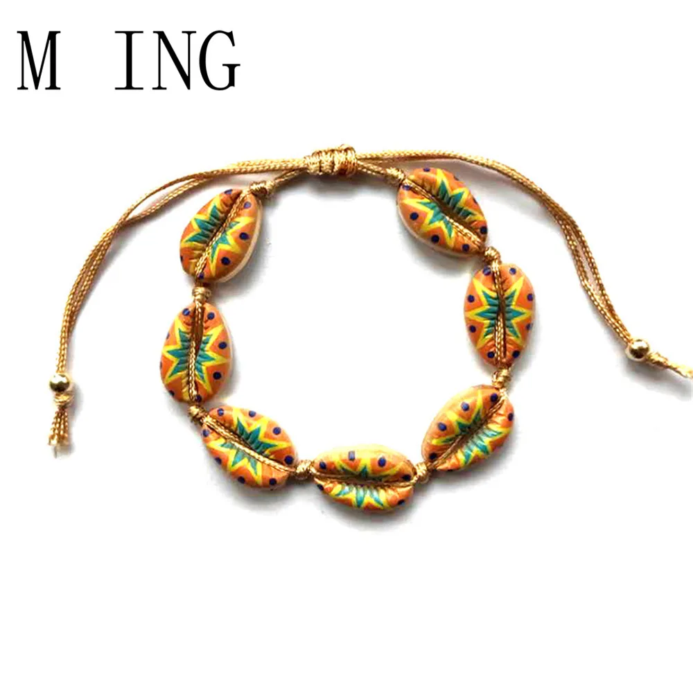 Женская веревочная цепочка MLING разноцветный регулируемый браслет в богемном