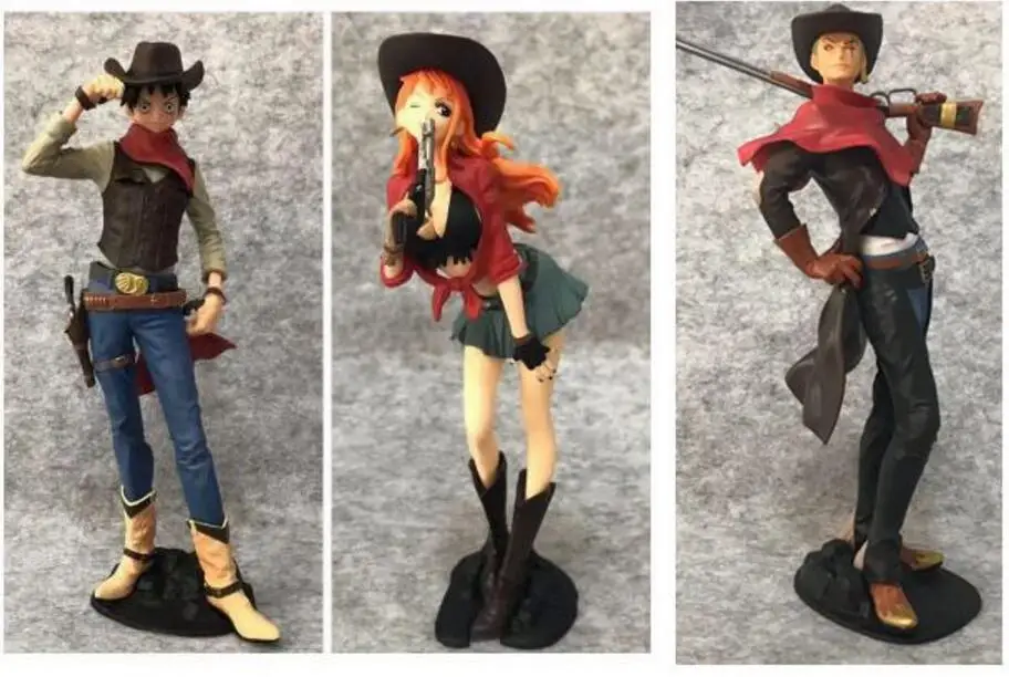 20 см японская аниме фигурка one piece Luffy/Nami/Roronoa Зоро ковбойский ver Коллекционная