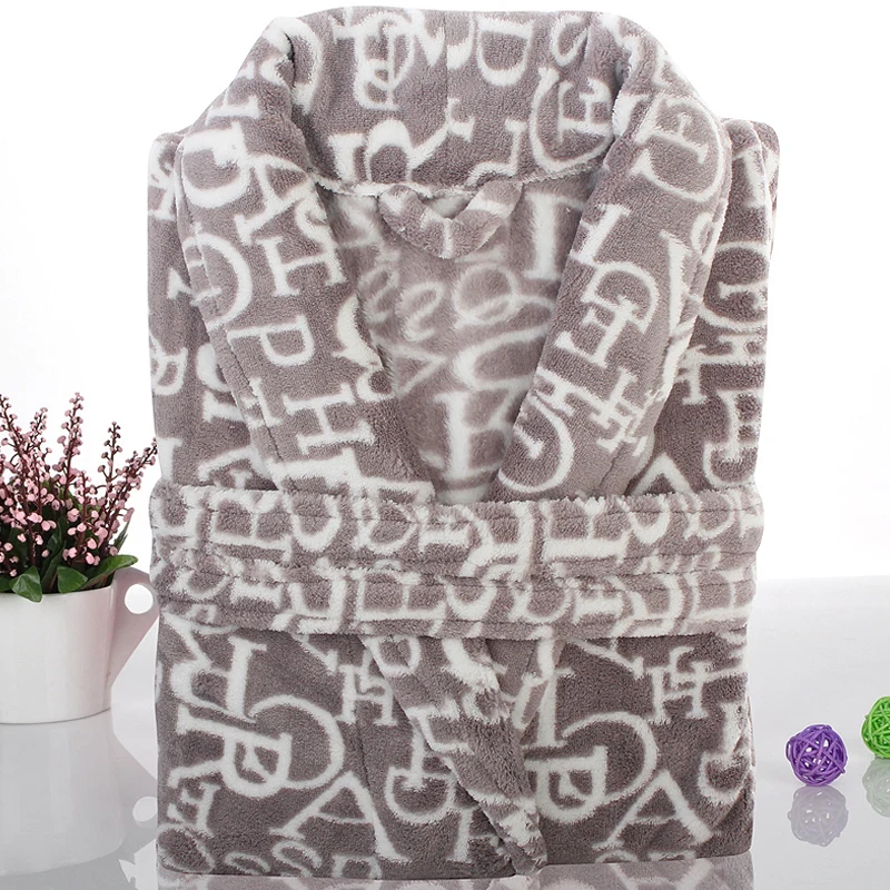 Коралловый флисовый халат утепленный для влюбленных удобный мягкий фланелевый