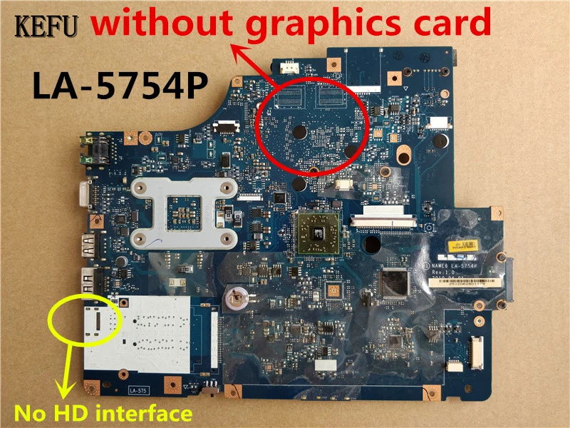 KEFU хорошее качество Материнская плата ноутбука LA-5754P для lenovo G565 Z565 тестирование Быстрая