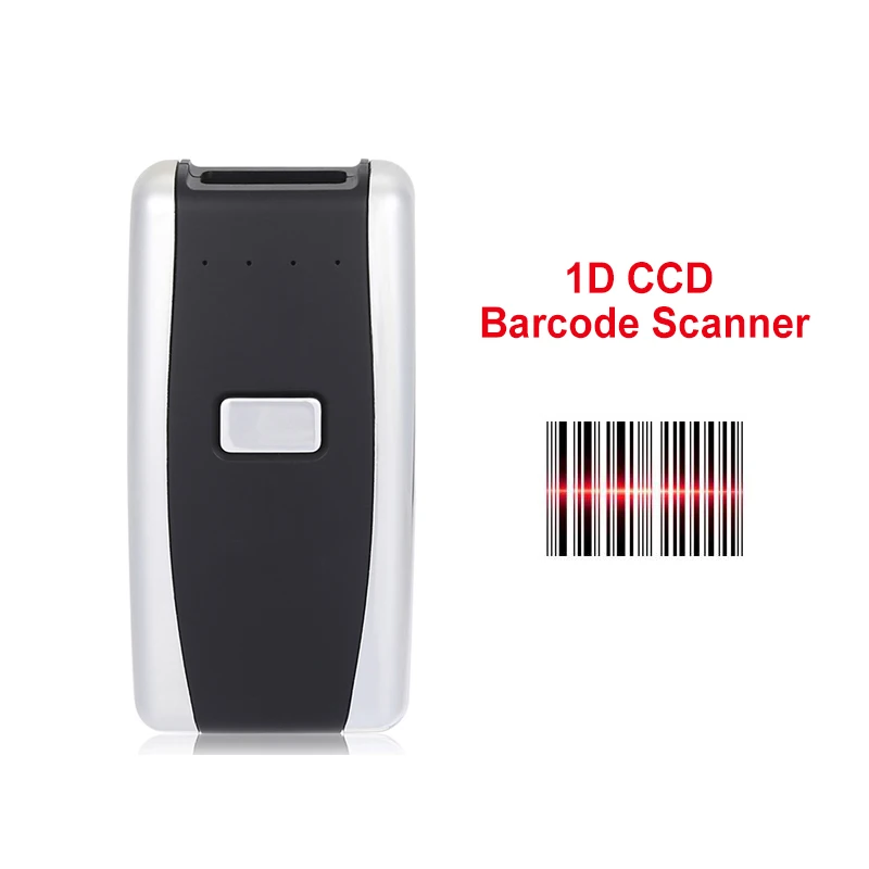 1D CCD Scanner Мобильный беспроводной Bluetooth лазерный сканер штрих-кодов портативный считыватель Мини CCD штрих-код сканер для IOS Android Windows - Цвет: 1D CCD Scanner