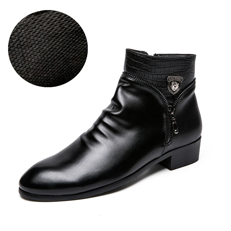 Мужские ботинки в английском стиле мужские из микрофибры с острым носком зимние