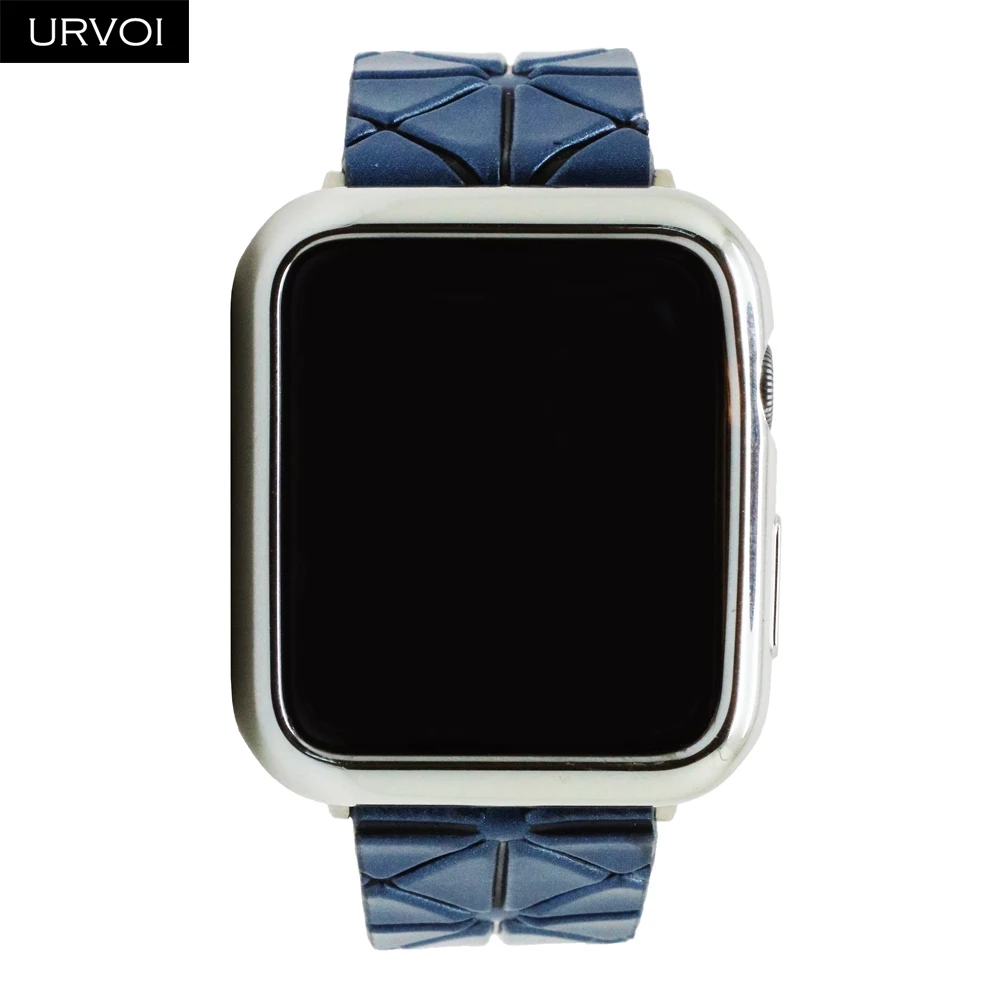 URVOI ремешок для apple watch серии 4 3 2 1 Искусственная кожа ремешок для iwatch ремень геометрическим узором современный дизайн 38/ 40/42/44 мм