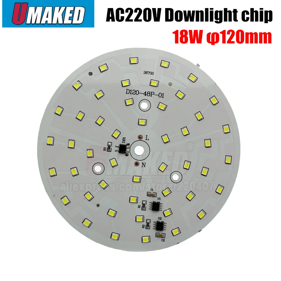 18 Вт 120 мм AC 220 V Светодиодные светильники pcb СИД smd2835 встроенным IC драйвер, 18 Вт 15 Вт 12 Вт 9 Вт 7 Вт 5 Вт 3 Вт для Светильник направленного света «сделай сам»