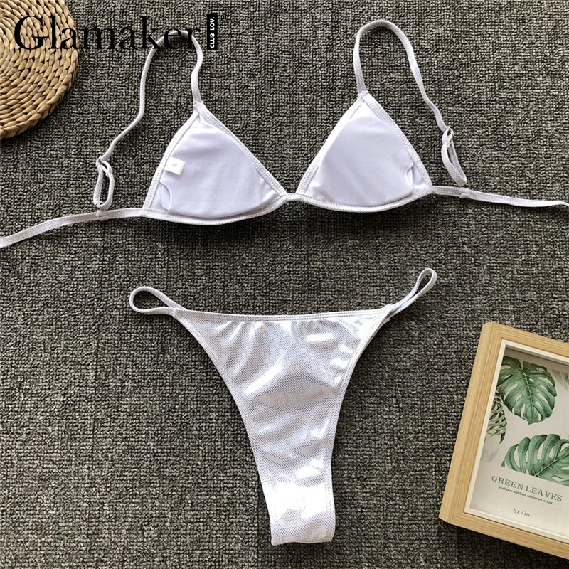 Glamaker сексуальный с высокой строкой костюм из двух предметов боди Женский Летний стринги микро купальник женский купальник боди Женский на шнуровке комбинезоны