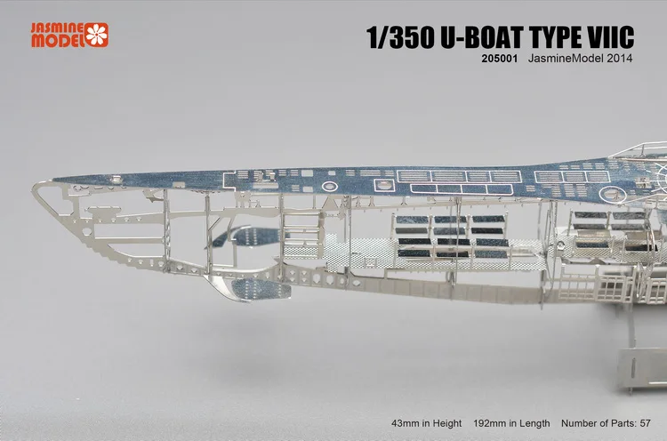 ММЗ модель Жасмин 3D металлическая головоломка 1:350 немецкая подводная лодка u-лодка Тип VIIC сборка Металлическая Модель Набор DIY 3D лазерная резка головоломка игрушка