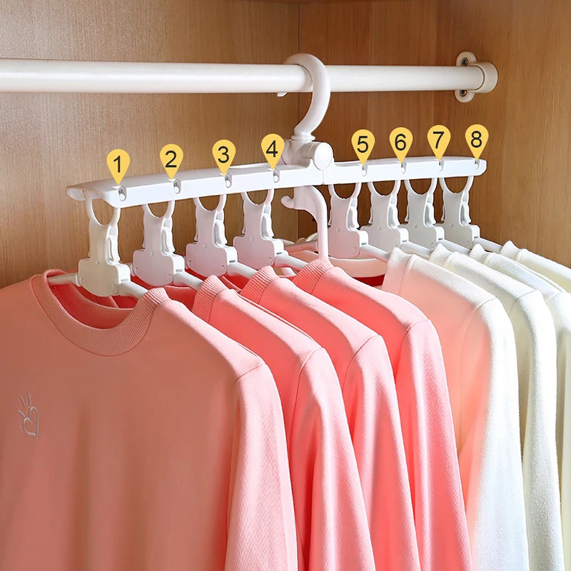 Multifunctional Plastic Foldable Clothes Hanger Save Space Laundry Drying Racks Wardrobe Closet Storage Organizer Clothes Hanger
