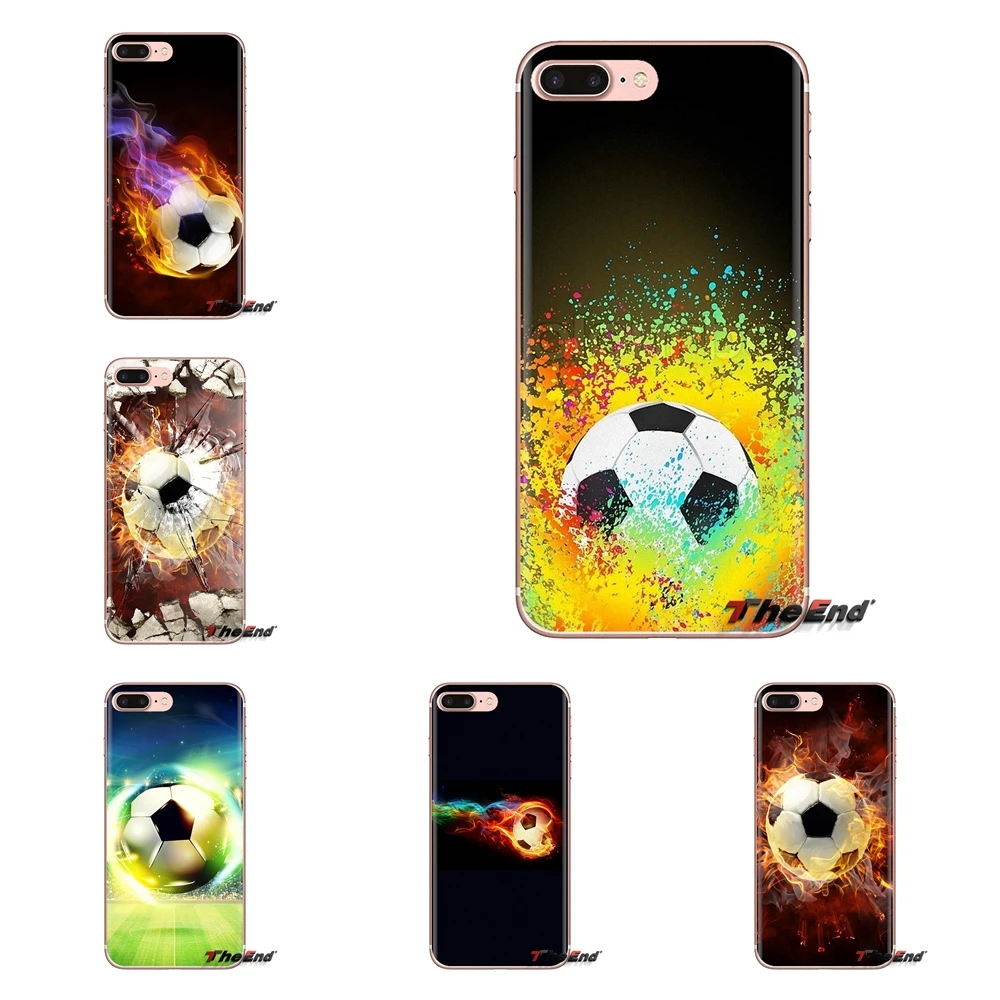 Fire Football Soccer Ball For Huawei Mate Honor 4C 5C 5X 6X 7 7A 7C 8 9 10 8C 8X 20 Lite Pro Soft Transparent Shell Covers |