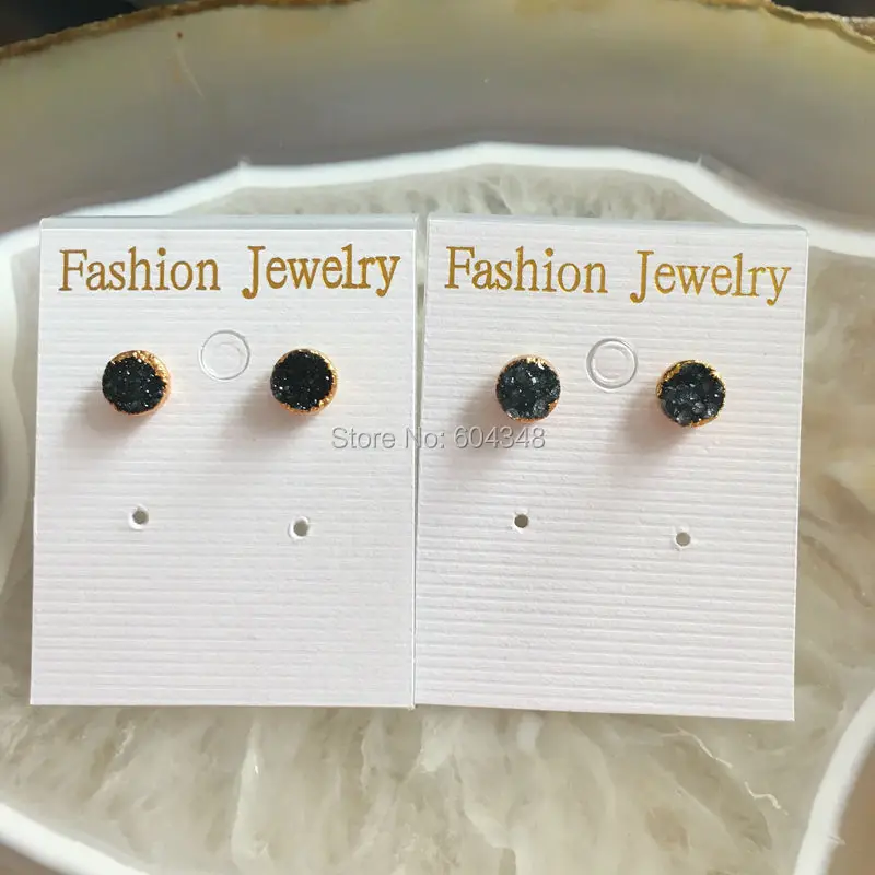 5 пар милый Размер 6 мм серьги ювелирные изделия черного цвета золотой цвет