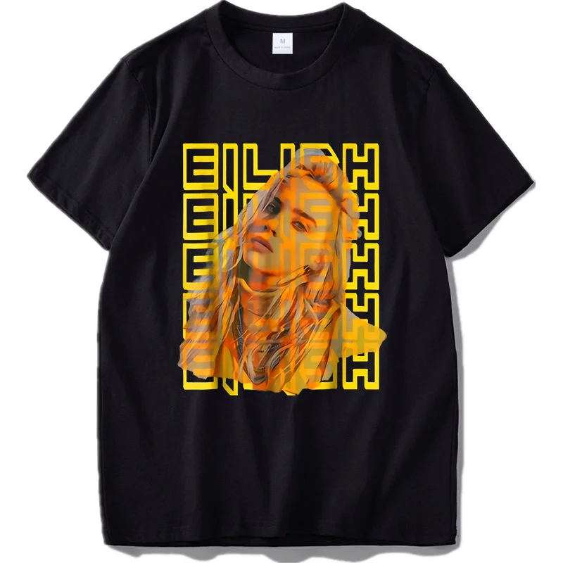 Billie Eilish/футболка, все, что я хотел, поп-певица, одежда, крутая черная, Camiseta, хлопок, футболка, Молодежная, унисекс, европейский размер - Цвет: Black 4