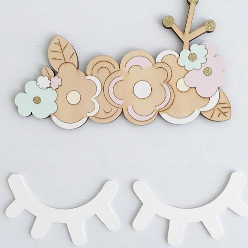 2 шт. Наклейки на стены с деревянными ресницами для детской спальни гостиной