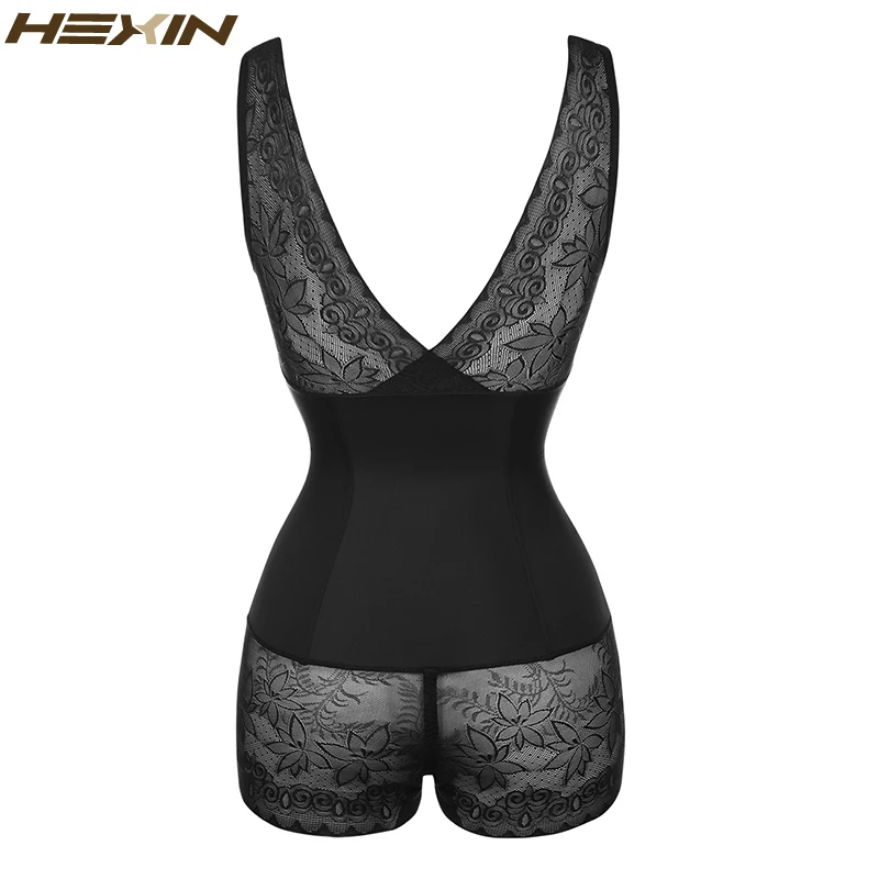 HEXIN Женское боди с крючками для всего тела, Утягивающее боди, контроль животика, подтяжка ягодиц, кружевное Корректирующее белье для тела, бюстгальтеры, Корректирующее белье