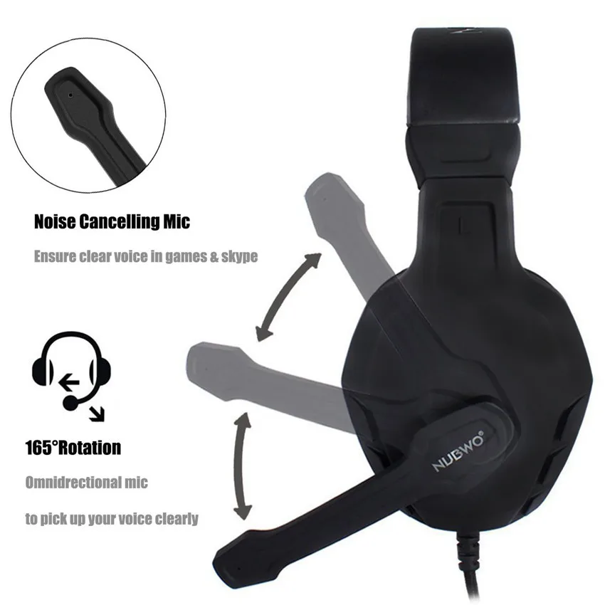 NUBWO U3 PC Gamer наушники для работы за компьютером игровые стерео Бас шлем с