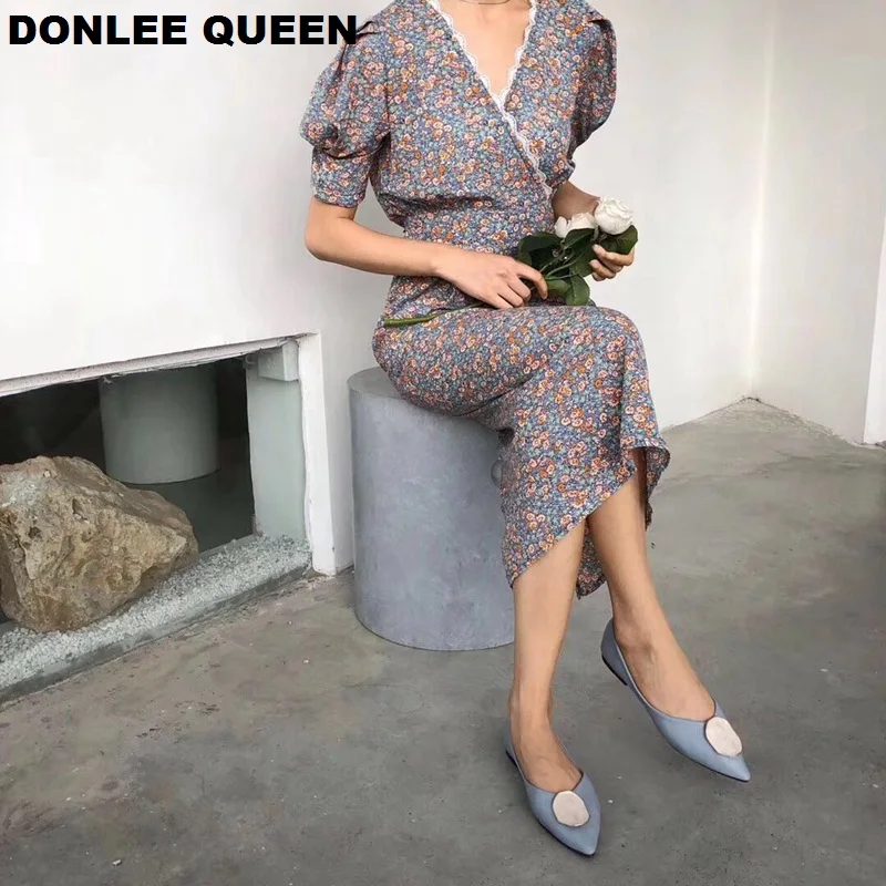 DONLEE QUEEN/2019 брендовые Летние балетки на плоской подошве женские с острым носком