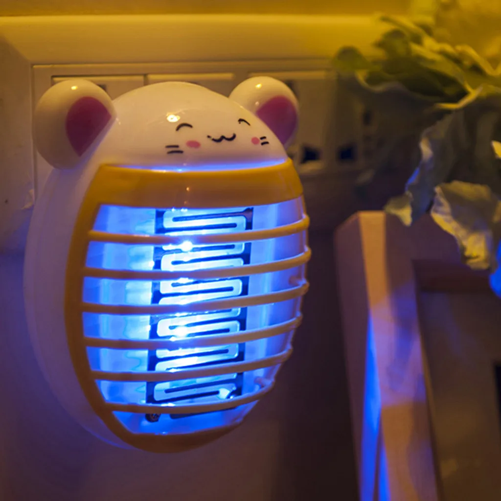 Электрический немой медведь светодиодный разъем Электрический москитная муха ошибка ловушка для насекомых Убийца Zapper Ночная лампа свет москитная лампа MAY27
