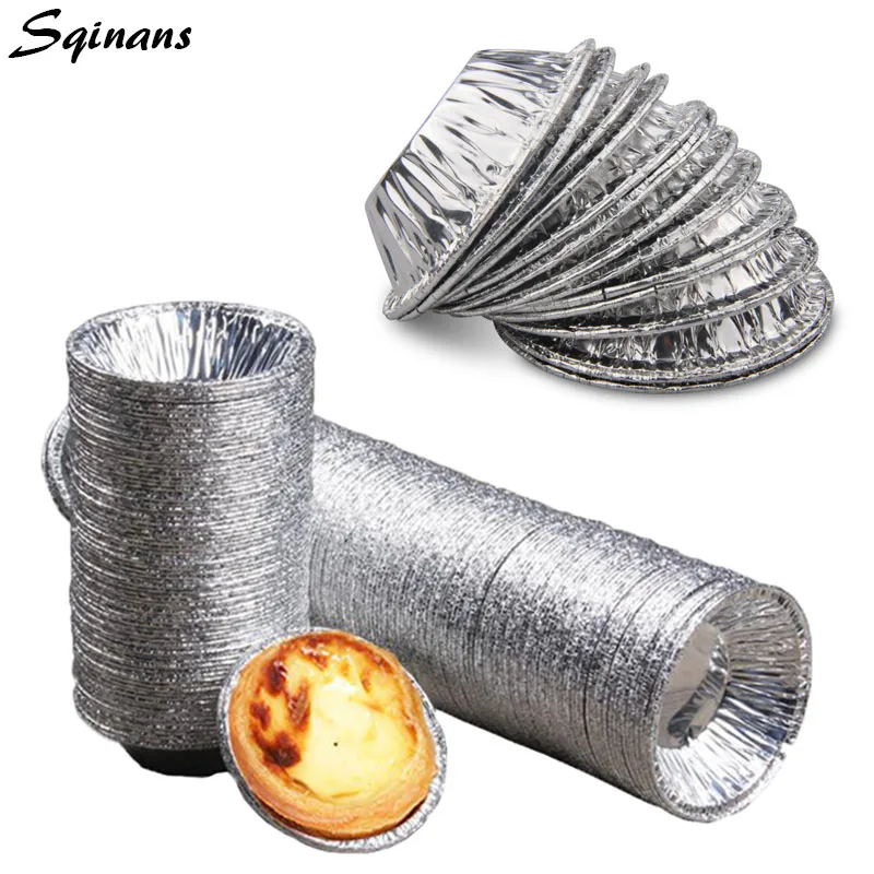 Sqinans 250 шт./лот антипригарная алюминиевая фольга форма для яиц многоразовые