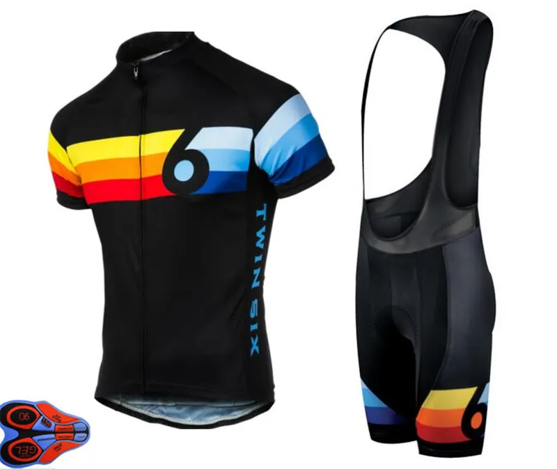 07 Профессиональная команда Твин Шесть Гонки Велоспорт Джерси 6 Ropa Ciclismo быстросохнущая Спортивная Джерси велосипедная одежда велотрусы 9D гелевая накладка - Цвет: 07