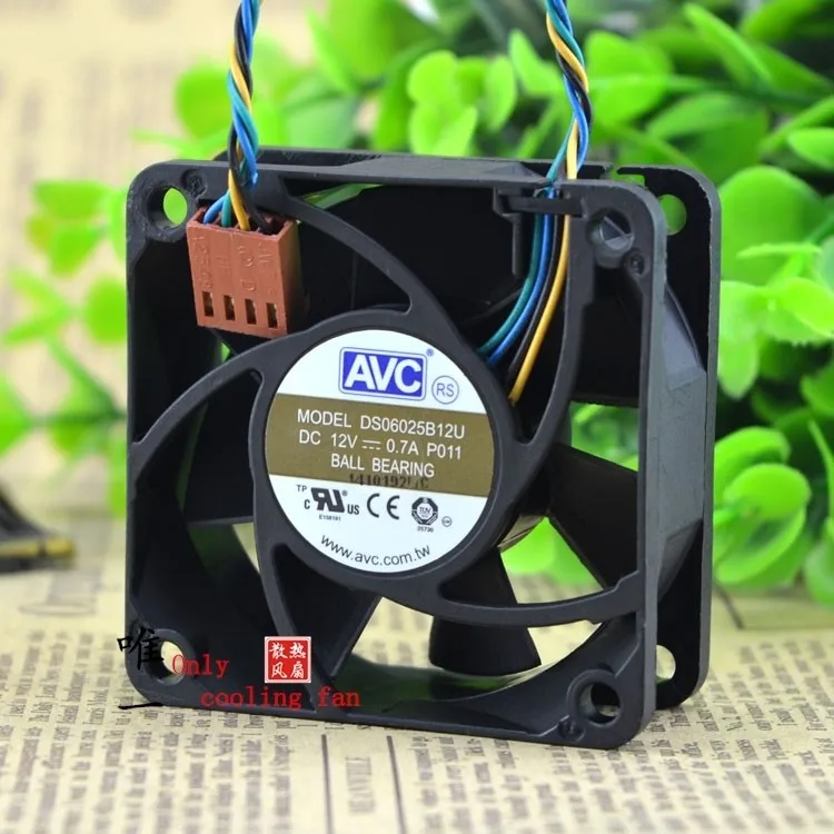AVC DS06025B12U P011 60 мм 6 см DC 12 В 0.70A ШИМ сервер инвертор Вентилятор охлаждения