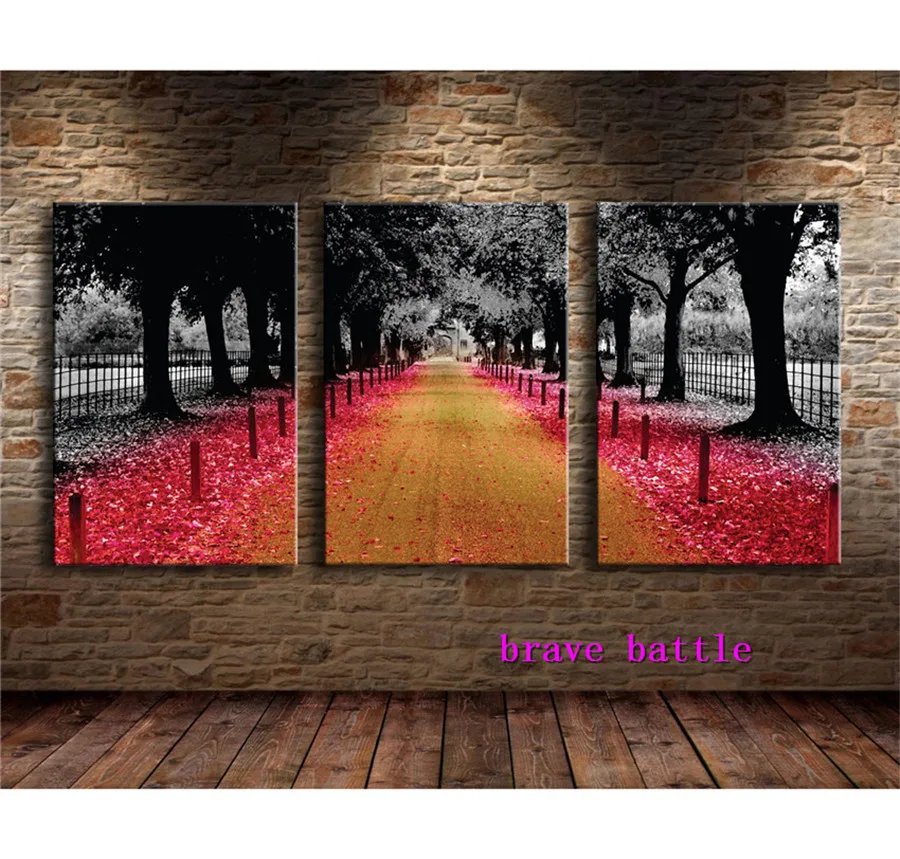 

The Pink Pathway Canvas Painting Living Room Home Decor Modern Mural Art Oil Painting