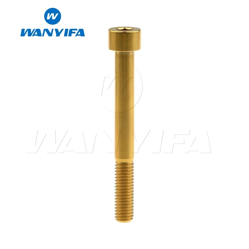 Wanyifa M8x15 20 25 30 35, 40 45 50 60 70 мм клеймо Винт С Титановым болтом для велосипедного тормоза велосипеда части - Цвет: M8x70 Gold