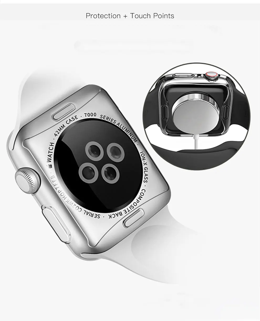 Защитный чехол для apple watch 5, 4, 3, ремешок для apple watch, чехол из ТПУ, полный бампер Iwatch, ремешок 42 мм, 38 мм, 44 мм, аксессуары для часов