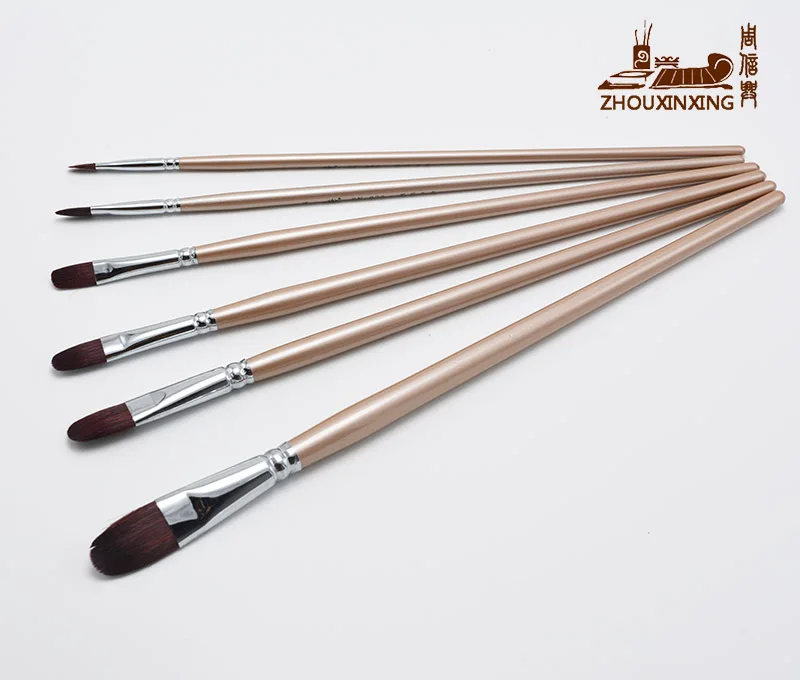 Nail Shape Nylon Hair Painting Beads Light Long Wood Rod Artist Acrylics Art For Supplies