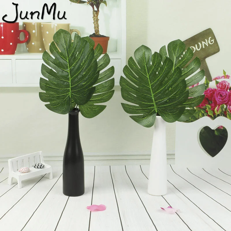 5 шт./лот большой Monstera Deliciosa зеленые листья Искусственный лист шелковые цветочные