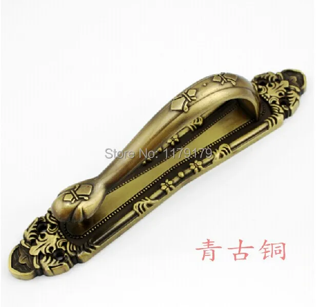 

vintage European classic style 300 mm antique open mounted wood door handles pulls big big gate home KTV office door handle
