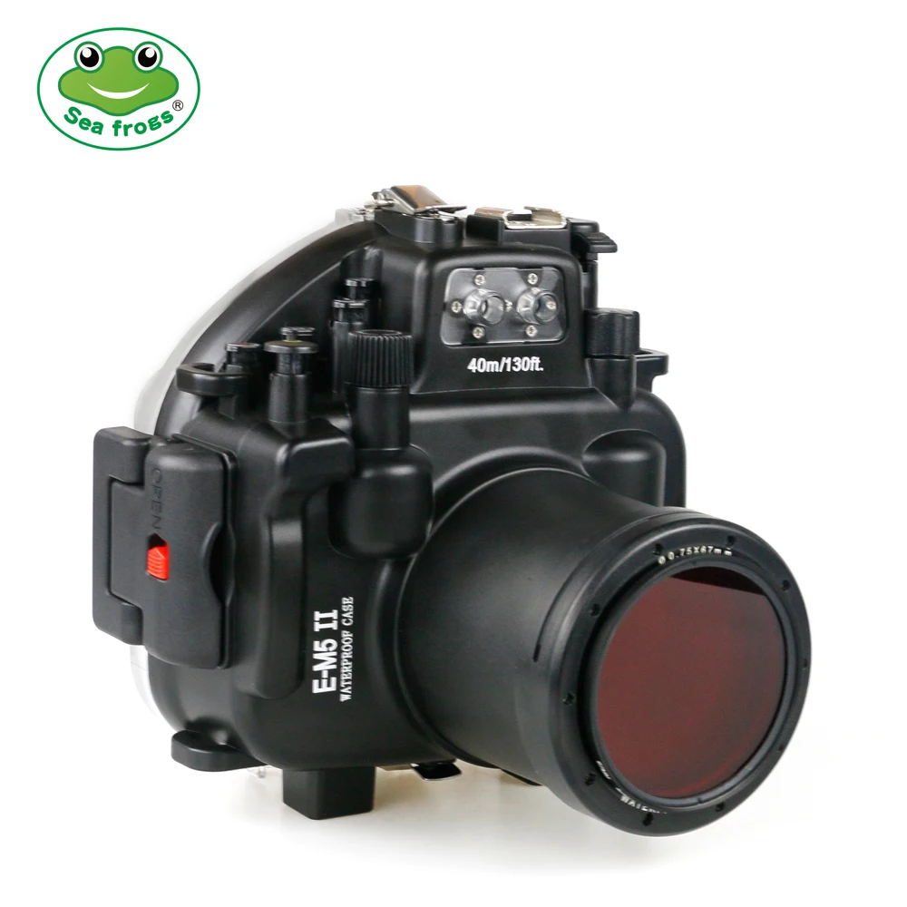 Seafrogs 40 м 130 футов подводный водонепроницаемый корпус чехол для Olympus E M5 Mark II