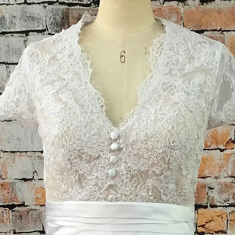 Vestido De Novia Платье с v образным вырезом Mariage аппликации кружевом длиной выше колена