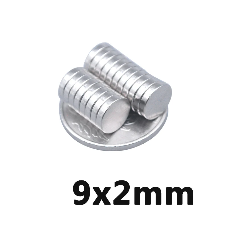 50pcs9X2 небольшой круглый цилиндрический Неодимовый 9*2 мм промышленный мощный