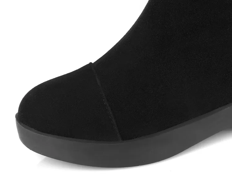QPLYXCO/Новинка, распродажа, модные, большие размеры 34-43, русские женские зимние теплые сапоги выше колена, высокие сапоги, женская обувь на меху, C9-7
