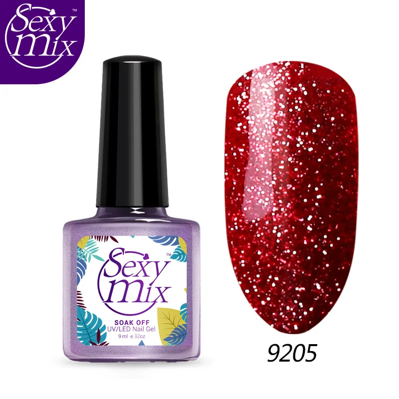 9205 SEXYMIX Блеск УФ-гель для ногтей Полупостоянный розовый цвет светодиодный Гель-лак для ногтей замачиваемый долговечный УФ-гель лак 9 мл - Цвет: 9205